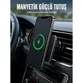 15w Hızlı Şarj Destekli Manyetik Araç Telefon Tutucu Kablosuz Araç Şarj Standı