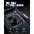 12v 24v Uyumlu 60w Araç İçi Şarj Adaptörü Çoklu Hızlı Şarj Cihazı