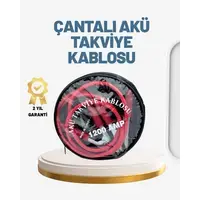 1200a Güçlü Akü Takviye Kablosu 2m Büyük Maşalı Acil Yardım