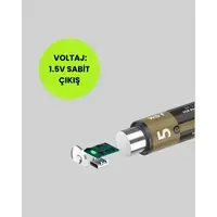 1.5v Aa Şarjlı Lityum Pil | 1000+ Kez Şarj Edilebilir | Hızlı Type-c Şarj (2 Adet)