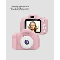 8mp Mini Çocuk Fotoğraf Makinesi – Pembe Ses Kaydı Özellikli
