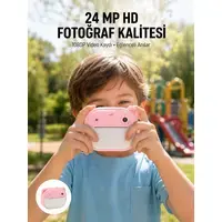 Anında Baskı Özellikli Şipşak Kamera 24mp Hd Çift Lensli Ve 32gb Hafızalı