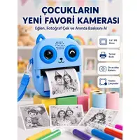 Anında Baskılı Çocuk Fotoğraf Makinesi Termal Yazıcılı Selfie Kamerası
