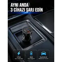 12v 24v Uyumlu 60w Araç İçi Şarj Adaptörü Çoklu Hızlı Şarj Cihazı