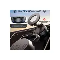 360 Dönebilen Ayarlanabilir Araç Içi Tutucu Kullanılabilen Vakumlu K007 Magsafe Telefon Tutucu