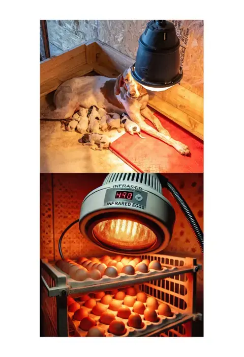 (6 Adet) 250w Kızılötesi Isıtıcılı Hayvan Isıtma Ve Kuluçka Lambası (kırmızı Işık) E27 (kalın Duy)