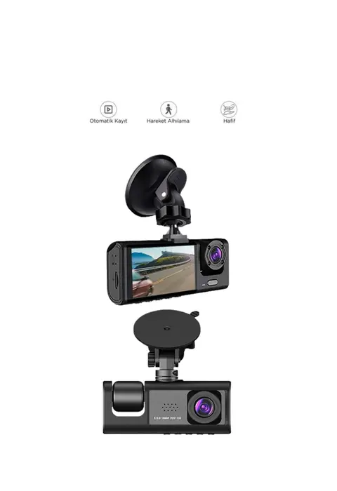 1. 3 Kameralı Full Hd Araç Kamerası – Ön, İç Ve Arka Görüş İle %100 Kapsama