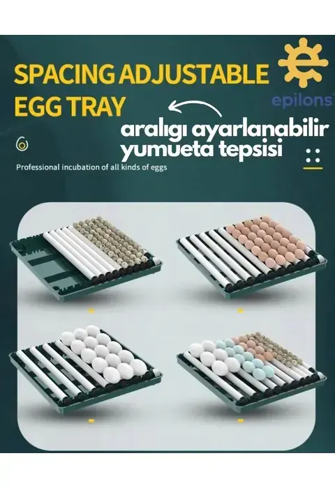Kuluçka Makinesi Epo-130my Extra Hediyeli 130 Yumutalık Yedek Motorlu İncubator