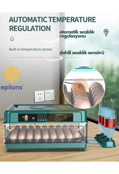 Kuluçka Makinesi Epo-130my Extra Hediyeli 130 Yumutalık Yedek Motorlu İncubator