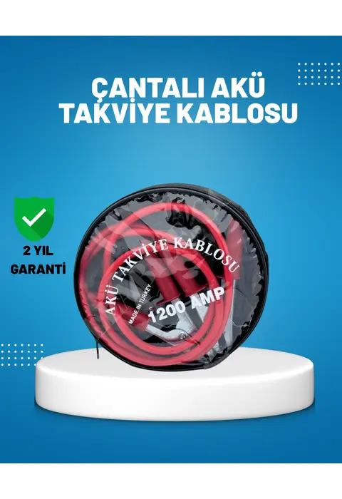 1200 Amper Akü Takviye Kablosu 2 Metre İzoleli Bakır Uçlu