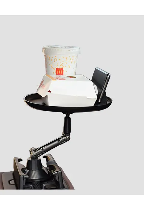360° Döner Araç Bardaklık Tepsisi Geniş Yemek Alanlı Telefon Standlı