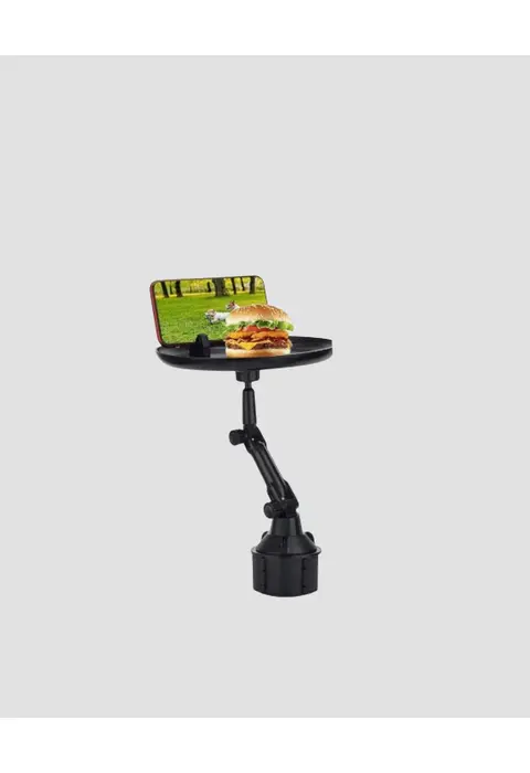360° Döner Araç Bardaklık Tepsisi Geniş Yemek Alanlı Telefon Standlı
