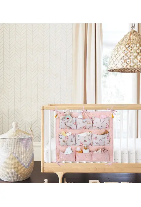 Baby 9 Cepli Bağlamalı Beşik Kenarı Düzenleyici (pembe)