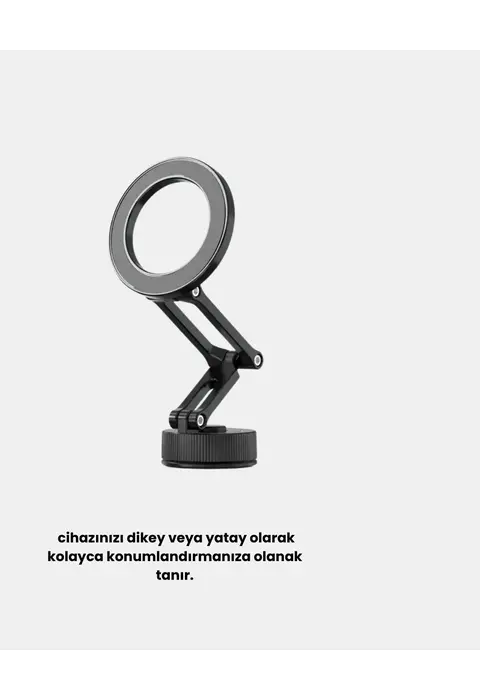 360° Dönebilen Katlanır Manyetik Araç Telefon Tutucu – Magsafe Uyumlu, Kompakt Ve Şık Tasarım