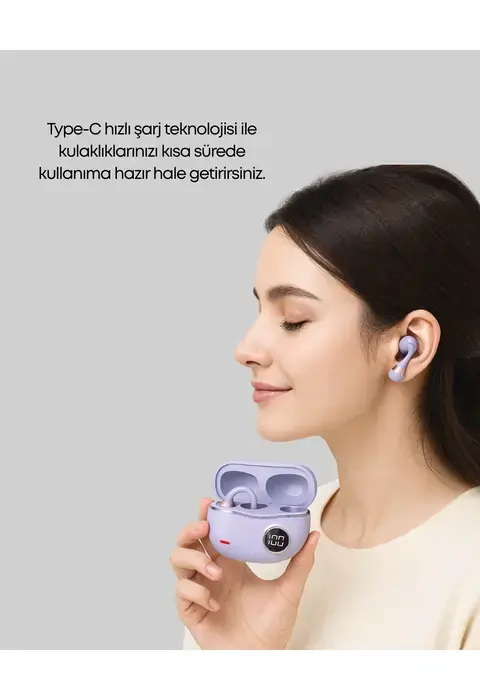 Yxg10 Açık Kulak Bluetooth Kulaklık – Klipsli, Güvenli Spor Tasarım, 30 Saat Pil