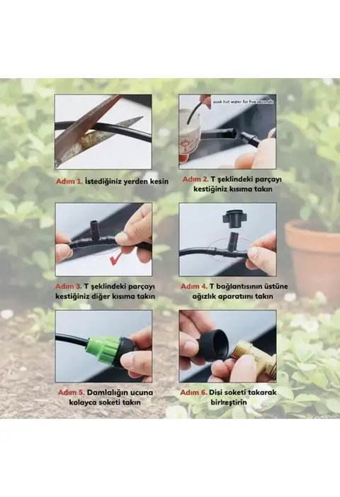 10 Metre Kendin Yap Açık Alan Serinletme Sistemi - Nozzle Başlıklı Bahçe Ve Teras Nemlendirme Seti