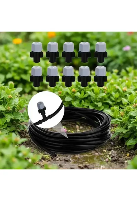 10 Metre Kendin Yap Açık Alan Serinletme Sistemi - Nozzle Başlıklı Bahçe Ve Teras Nemlendirme Seti