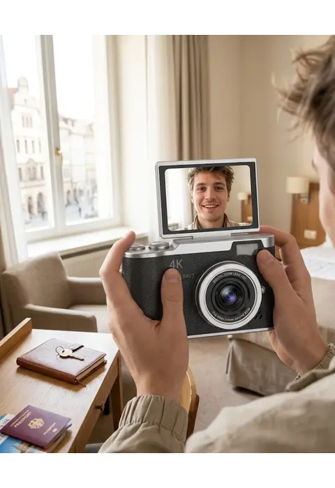 48 Mp 4k Dijital Kamera 8x Zoom Ve 180 Derece Ekran Yeni Başlayanlar İçin Uygun