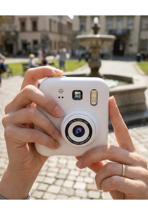 Çocuk Dijital Baskılı Kamera 5 Kalem 4 Rulo Kağıt Hediyeli Eğlenceli Fotoğraf Makinesi