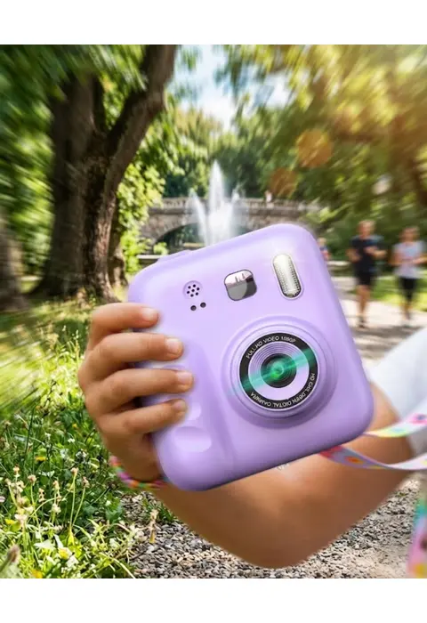 Çocuk Dijital Fotoğraf Makinesi Anında Baskı Ve 4 Rulo Kağıt 5 Kalem Hediye