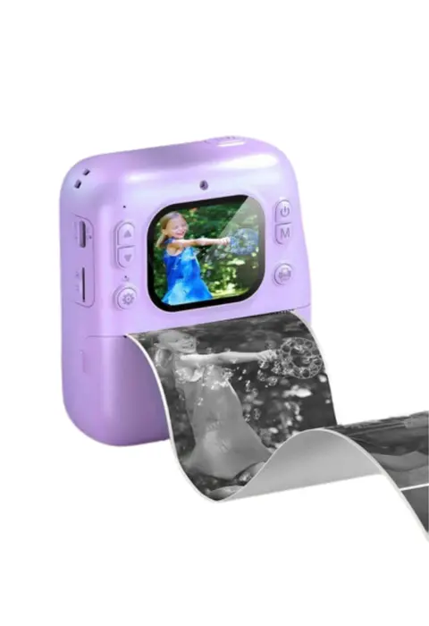 Çocuk Dijital Fotoğraf Makinesi Anında Baskı Ve 4 Rulo Kağıt 5 Kalem Hediye