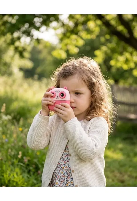 Anında Fotoğraf Baskılı Çocuk Kamerası 5 Rulo Kağıt 6 Renk Kalem Hediyeli Eğitici Oyuncak Kamera