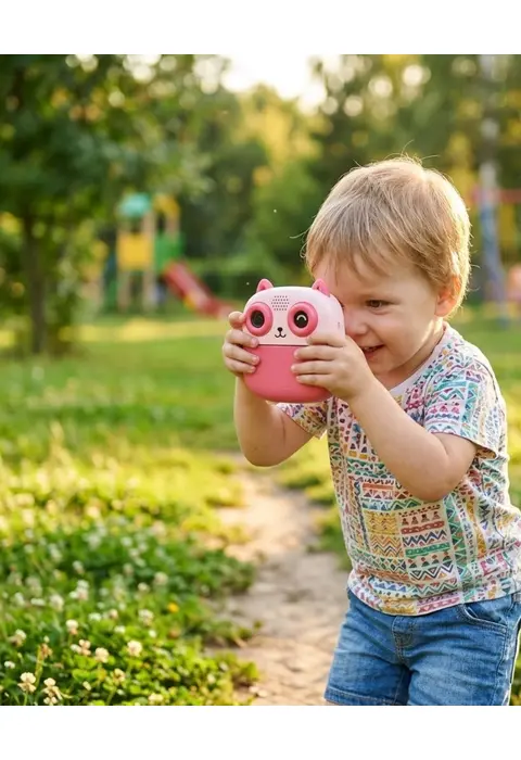 Çocuklar İçin Anında Baskılı Kamera 6 Renk Kalem 5 Rulo Kağıt Hediyeli Eğitici Eğlenceli Fotoğraf Makinesi