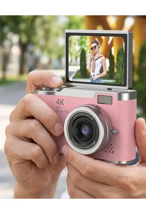 48 Mp Dijital Kamera Flip Ekran 18x Zoom Vlog Selfie Kamera