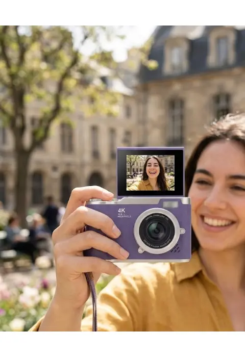 4k Dijital Kamera 48 Mp Flip Ekran Vlog Ve Fotoğraf Makinesi