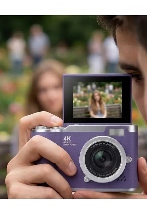 4k Kompakt Kamera 48 Mp Autofocus Flash Özellikli Vlog Kamera