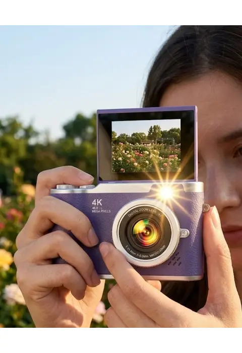 Flip Ekranlı Dijital Kamera 4k Video 48 Mp Güzelleştirme Modu