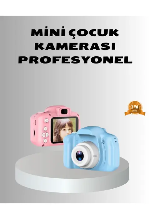 8mp Mini Çocuk Fotoğraf Makinesi – Pembe Ses Kaydı Özellikli