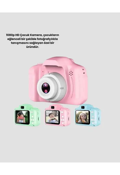 Çocuklar İçin Mini Dijital Kamera – 1080p Hd, 2.0 İnç Ekran, Komik Filtreli Ve Şarjlı