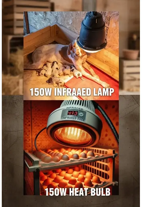 (6 Adet) 150w Kızılötesi Isıtıcılı Hayvan Isıtma Ve Kuluçka Lambası (kırmızı Işık) E27 (kalın Duy)