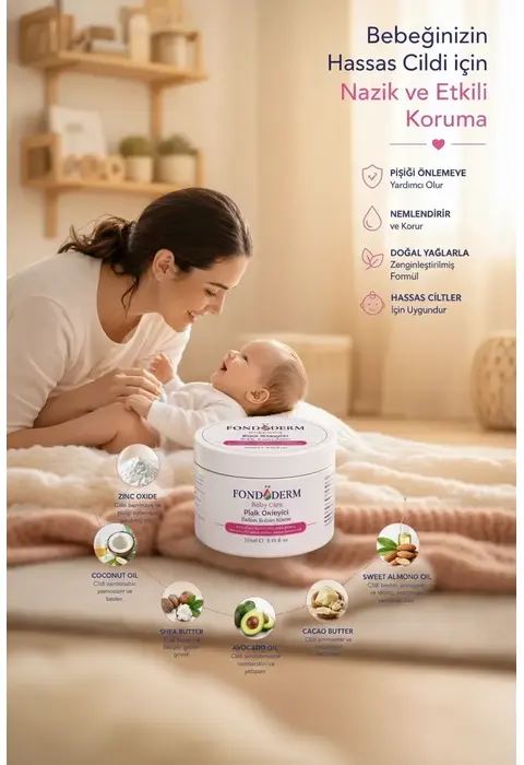 Bebek Pişik Kremi Çinko Oksit Ve Lanolin İçerikli Bariyer Krem Yoğun Onarıcı Cilt Bakım Kremi