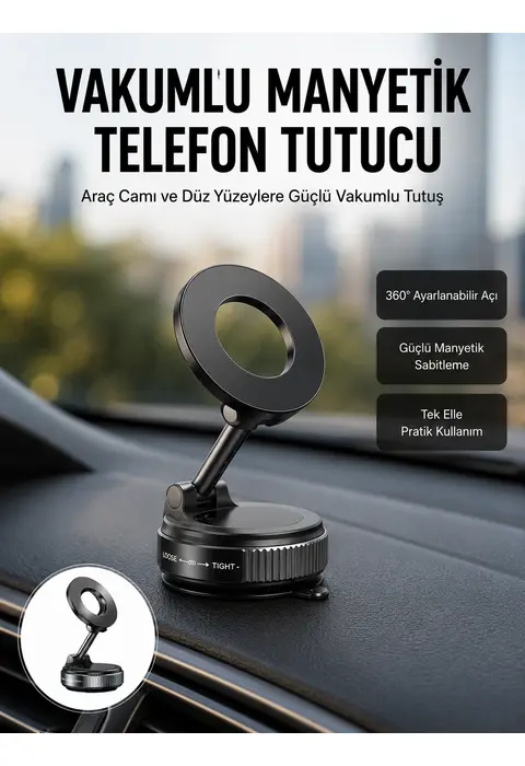 360 Derece Ayarlanabilir Manyetik Araç Telefon Standı Yeni Nesil