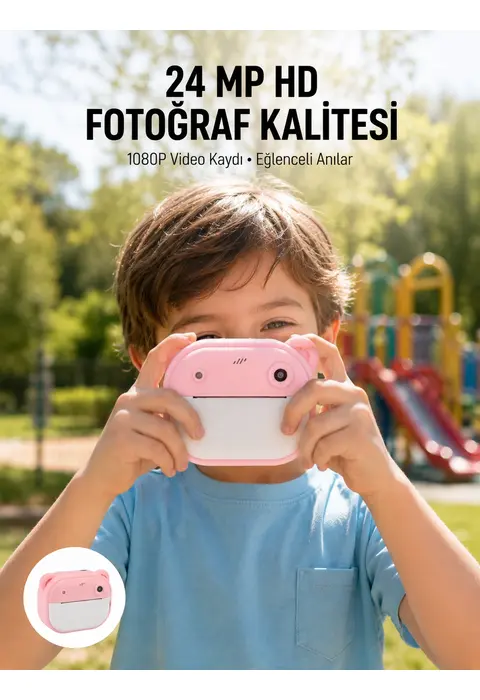 Anında Baskı Özellikli Şipşak Kamera 24mp Hd Çift Lensli Ve 32gb Hafızalı