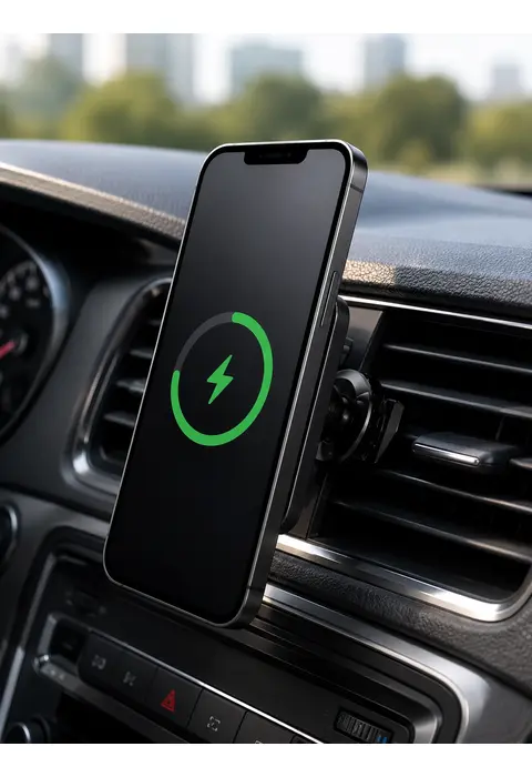 15w Hızlı Şarj Destekli Manyetik Araç Telefon Tutucu Kablosuz Araç Şarj Standı