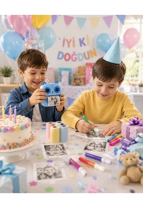 Anında Fotoğraf Basan Çocuk Kamerası Eğitici Ve Eğlenceli Termal Yazıcılı