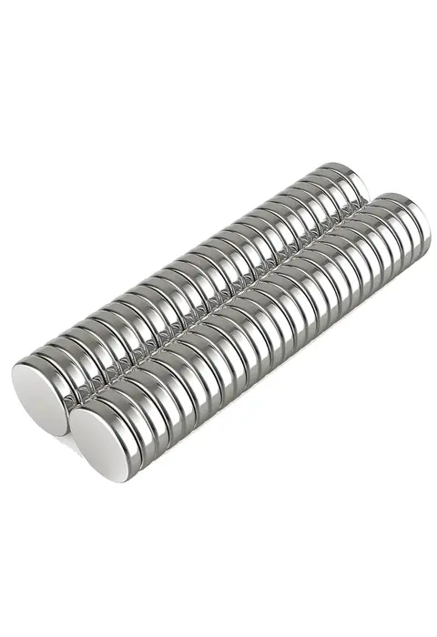 10 Adet 10x2mm Yuvarlak Neodyum Mıknatıs Güçlü Magnet Nikel Kaplamalı