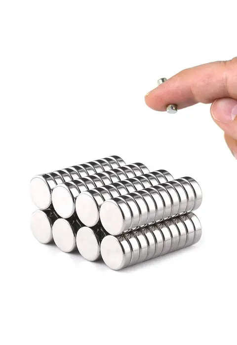 10 Adet 10x2mm Yuvarlak Neodyum Mıknatıs Güçlü Magnet Nikel Kaplamalı