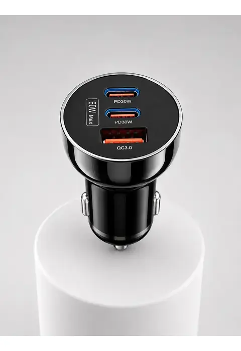 12v 24v Uyumlu 60w Araç İçi Şarj Adaptörü Çoklu Hızlı Şarj Cihazı