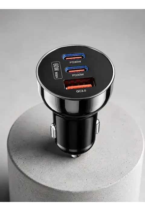 12v 24v Uyumlu 60w Araç İçi Şarj Adaptörü Çoklu Hızlı Şarj Cihazı