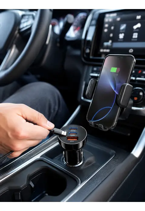 3 Portlu Araç İçi Şarj Adaptörü Çift Pd Type-c Ve Qc3.0 Usb Çıkışlı