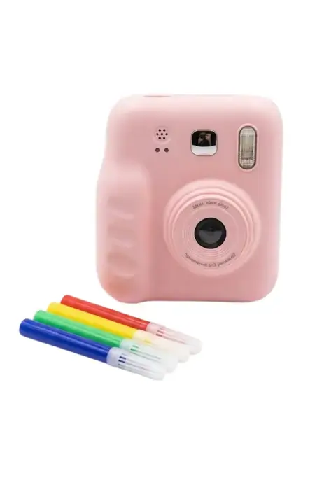 Çocuk Dijital Fotoğraf Makinesi Anında Baskı Ve Hd Video Kayıt Özellikli 5 Kalem Ve 4 Rulo Kağıt Hediye