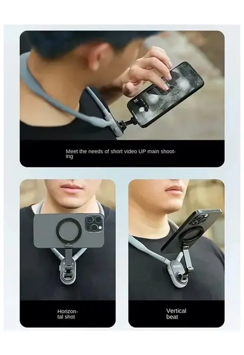 360 Derece Ayarlanabilir Boyun Askılı Manyetik Telefon Tutucu