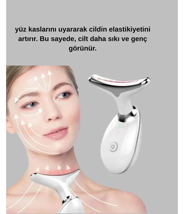 Yüz Ve Boyun Sıkılaştırıcı Cilt Bakım Cihazı | Ems Mikro Akım & Kırışıklık Giderici