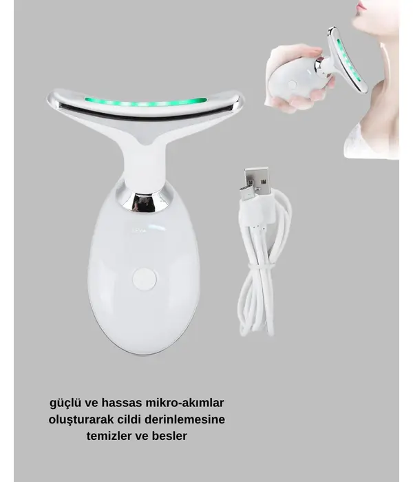 Yüz Ve Boyun Sıkılaştırıcı Cilt Bakım Cihazı | Ems Mikro Akım & Kırışıklık Giderici