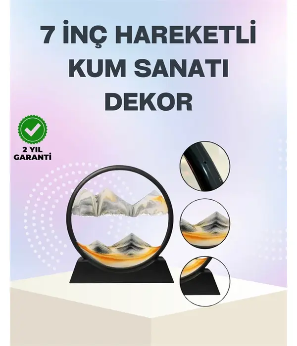 Zihin Açıcı Kum Manzarası – 3d Dinamik Kum Tablosu, Dekoratif, Dönüştükçe Yenilenen Sakinleştirici Sanat Eseri