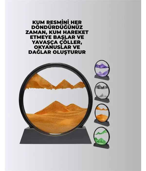 Zihin Açıcı Kum Manzarası – 3d Dinamik Kum Tablosu, Dekoratif, Dönüştükçe Yenilenen Sakinleştirici Sanat Eseri